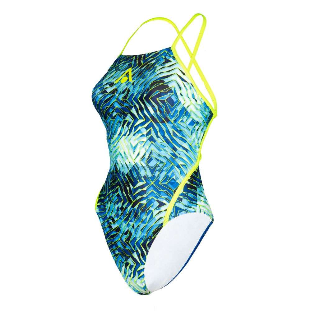 Maillot de bain femme Aquasphere Essentials Diamond Back bleu glacé / jaune