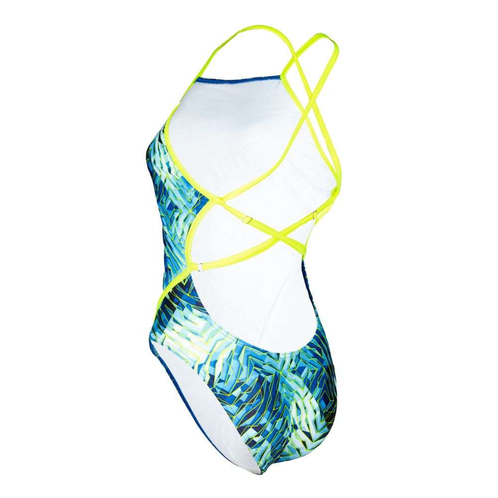 Maillot de bain femme Aquasphere Essentials Diamond Back bleu glacé / jaune