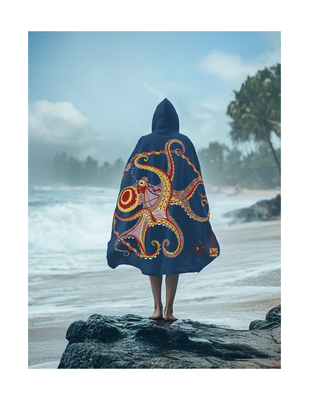 Poncho micro fibre pieuvre grand modèle Kanumera