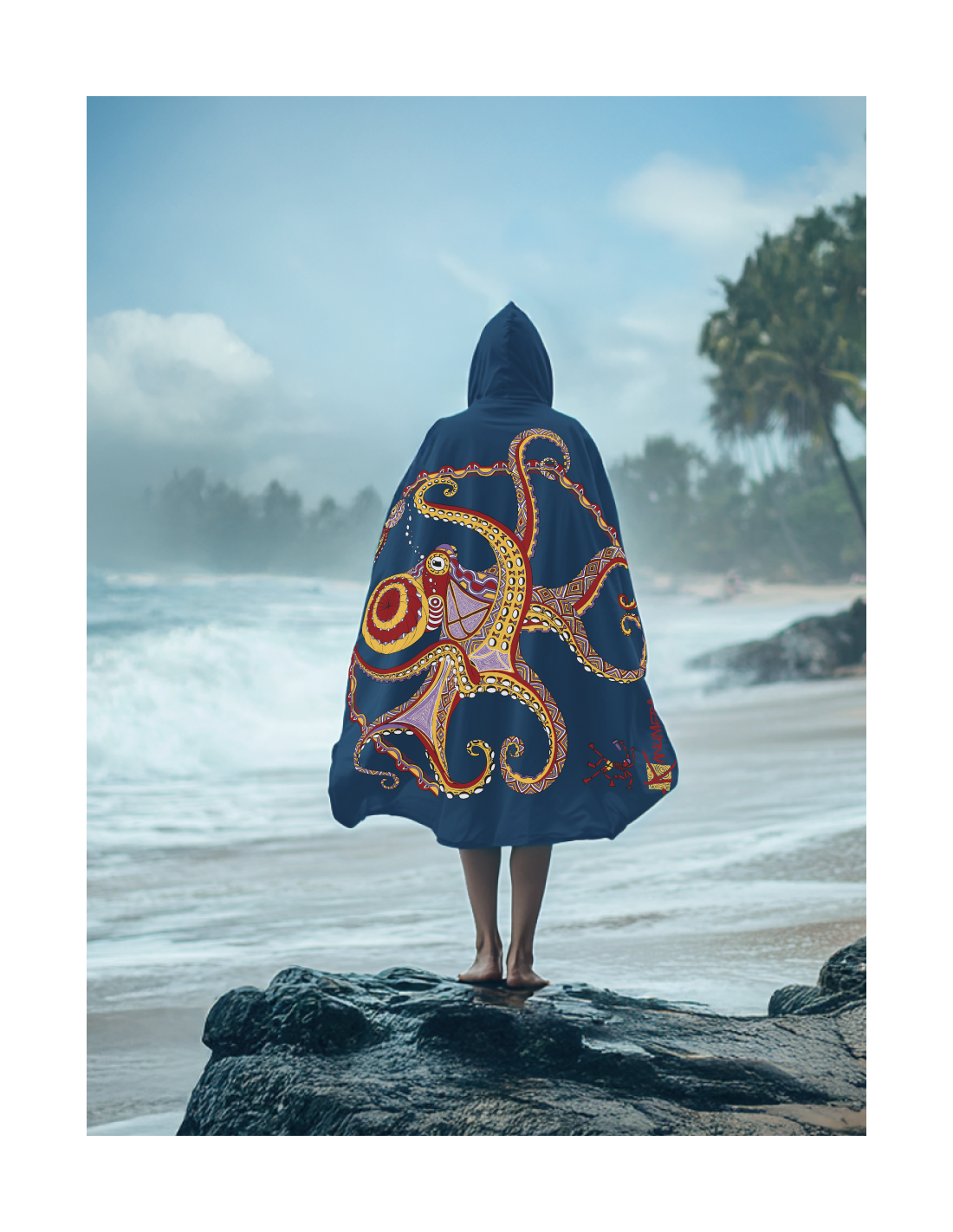 Poncho micro fibre pieuvre grand modèle Kanumera