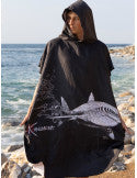 Poncho microfibre grand modèle le requin blanc/ Plongeur Kanuméra