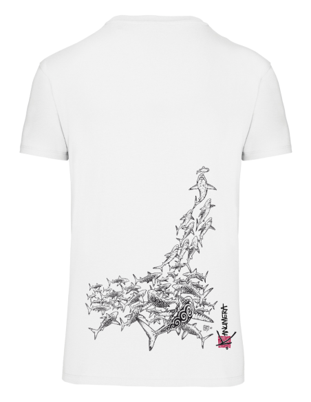 T-Shirt blanc l'attaque des requins Kanuméra