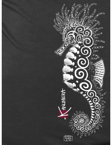 T-Shirt bio col V Hippocampe Kanuméra